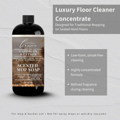 Lapew Baccarat Scented Mop Soap - Luxury Floor Cleaner Concentrate for Mopping Tile, Laminate, Vinyl & Hardwood | Streak-Free, Low-Foam | 36 oz - Colors B