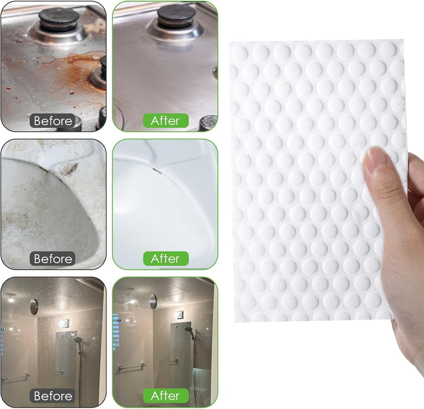 20 Pcs Magic Sponge Eraser Sheets, Melamine Foam Sheet, Convex Point Melamine Sponge for Deep Cleaning, Disposable Magic Cleaning Wipes for Furniture