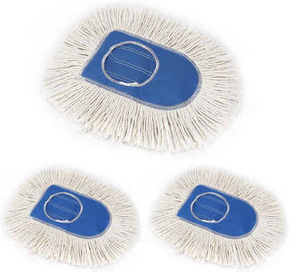10 Inch Dust Mop Head: Replacement Medium Washable Commercial Sweeper and Janitorial Dust Mop Head Replacement (3 Packs)