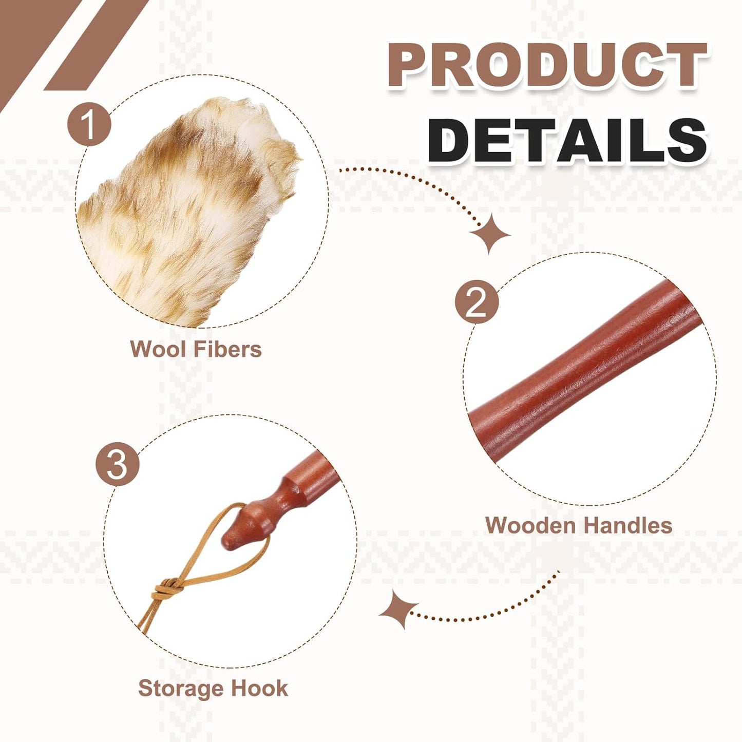 uxcell Wool Duster, 14.2" Natural Feather Cleaner Household Cleaning Duster with Solid Wooden Handle for Cleaning Fans Window Blinds Shelves Furniture, Pink