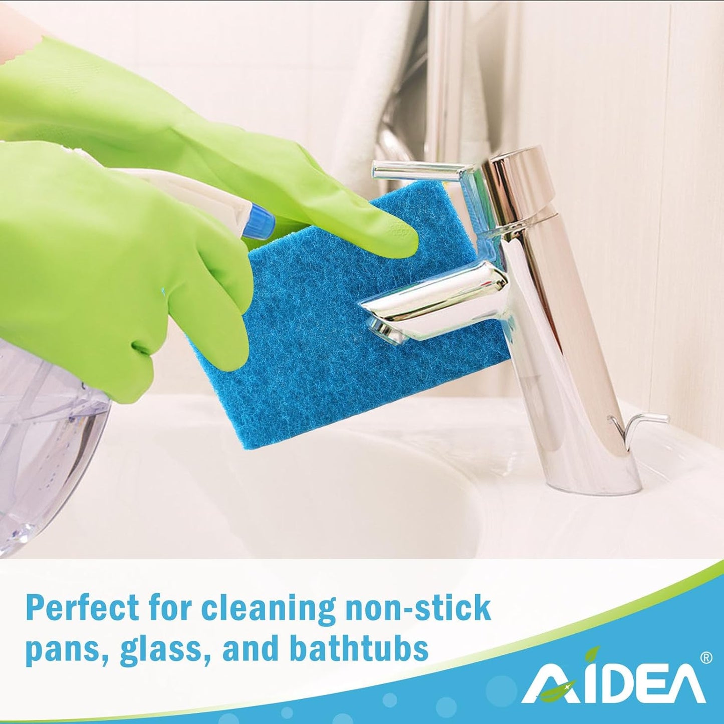 AIDEA Heavy Duty Scouring Pads, Dish Scrubber Pads for Household and Kitchen, Multipurpose Scour Pads for Cleaning, 24 Pack, 5.5in*3.5in