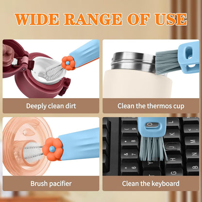 3 in 1 Cup Lid Gap Cleaning Brush Set, Multifunctional Insulation Bottle Cleaning Brush, Cup Lid Gap Cleaner, Home Kitchen Crevice Brush Cleaning Tools