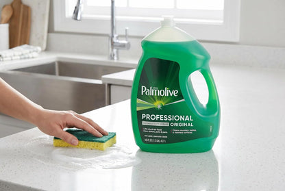 Palmolive Ultra Professional Original Degreaser Dish Soap Refill, 145 Fl Oz, bundled with Heavy Duty Scotch Brite Sponge