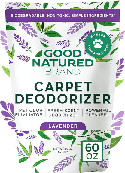 Good Natured Brand | Carpet Deodorizer & Freshener Powder | 31 oz Pet Odor Eliminator for Strong Odor & Pet Urine | Fresh Natural Lemon Scent | Safe for Homes with Pets