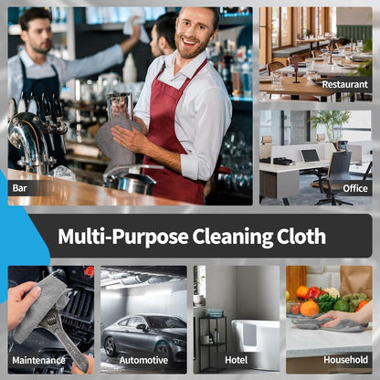 FIXSMITH Microfiber Cleaning Cloth - Pack of 8, Size: 12 x 16 in, Multi-Functional Cleaning Towels, Highly Absorbent Cleaning Rags, Lint-Free, Streak-Free Cleaning Cloths for Car Kitchen Home