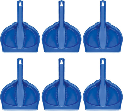 LOLA Clip On Dust Pan & Brush Set, w/Easy Dust, Dirt & Debris Catching Rubber Lip, Flagged Fiber Bristled Brush, Hang Hole for Easy Storage