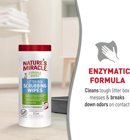Nature’s Miracle Litter Box Scrubbing Wipes 30Ct