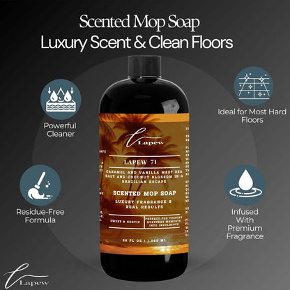 Lapew Black Sea Scented Cleaning Bundle | Carpet Deodorizer Powder (16 oz) & Mop Soap Concentrate (36 oz) | Pet-Friendly Odor Eliminator - Colors B