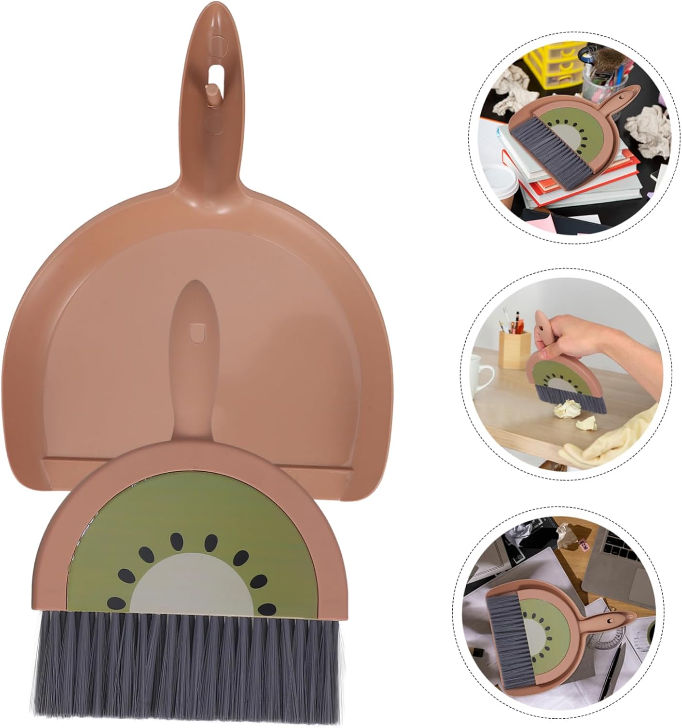 PRETYZOOM Mini Broom and Dustpan Set Lightweight Small Cleaning Kit for Desktop Car Interior Pet Hair Cleanup Compact Dustpan and Brush for Home Office Use