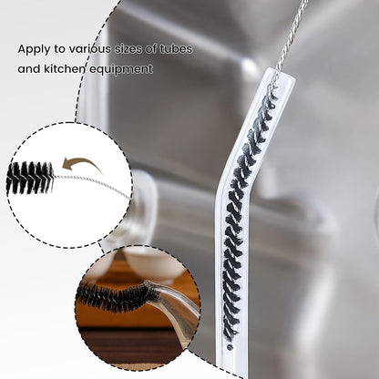 LOVEINUSA Straw Cleaner Brush, 10 Pieces 8.2 Inch Bottle Brush, Nylon Tube Brushes Kit for Reusable Drinking Straws, Sippy Cup, Tumbler, Water Bottle