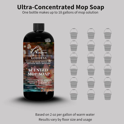 Lapew Santal Scented Mop Soap - Luxury Floor Cleaner Concentrate for Mopping Tile, Laminate, Vinyl & Hardwood | Streak-Free, Low-Foam | 36 oz - Colors C