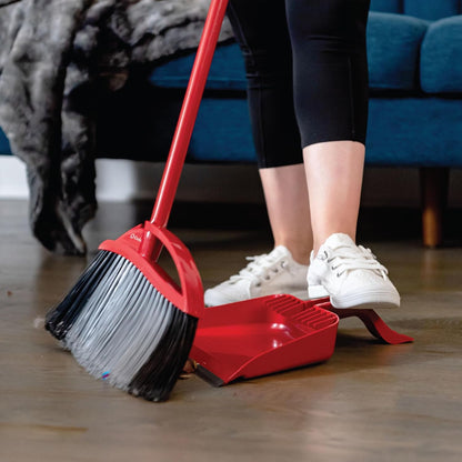 O-Cedar One Sweep Broom with Step-On Dustpan | Remove 99% with One | Lightweight Quiet Cleaning Tool | Ideal for Pet Owners