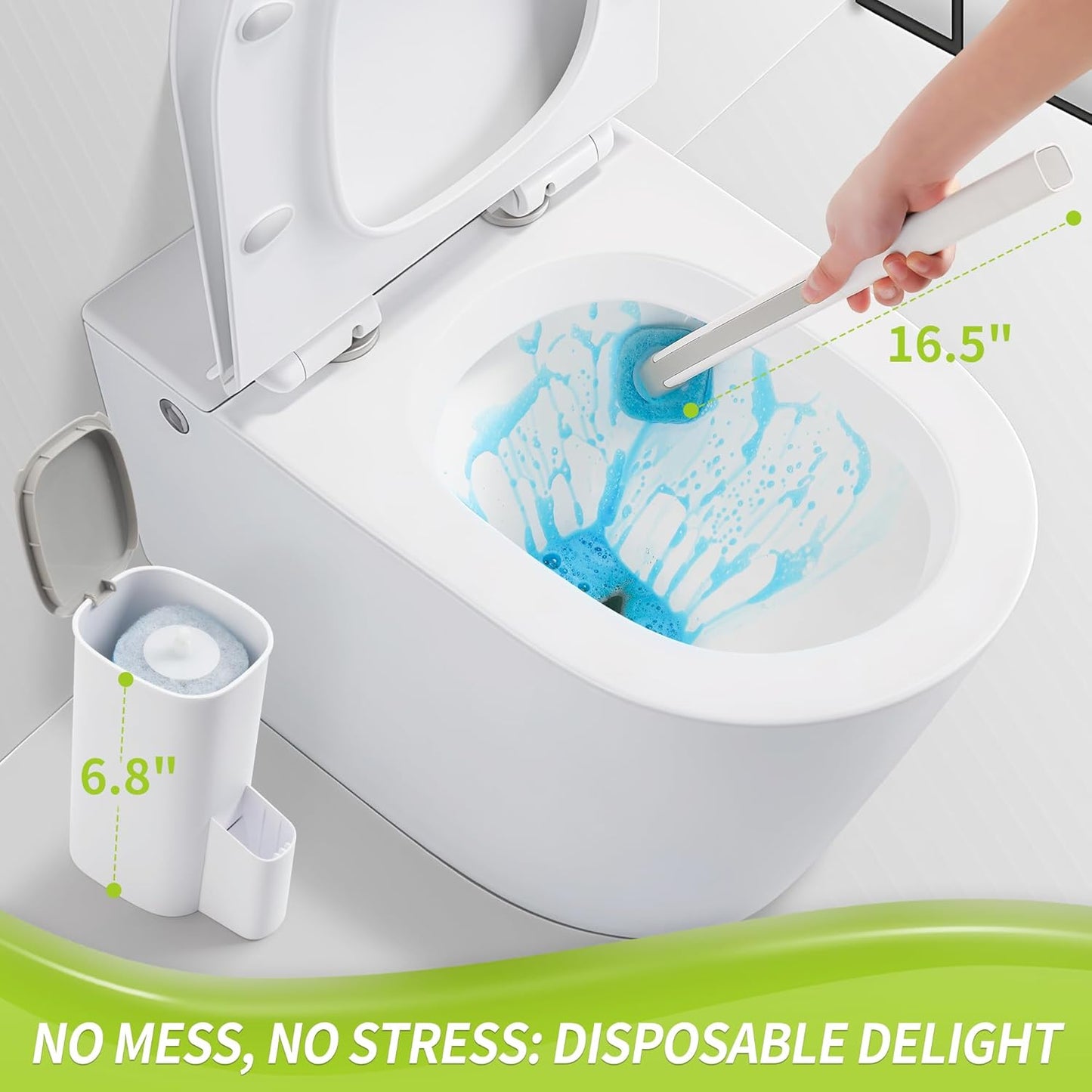 Toilet Bowl Cleaner Wand Refills Compatible with CLOROX, 21 Count Disposable Toilet Brush Refills, Replacement Heads for Toilet Cleaning System