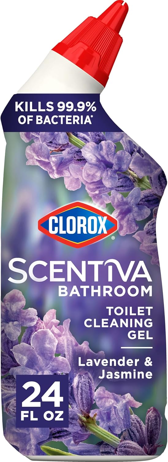 Clorox Scentiva Bathroom Toilet Cleaning Gel, Lavender and Jasmine, 24 Fluid Ounces (Pack of 2)