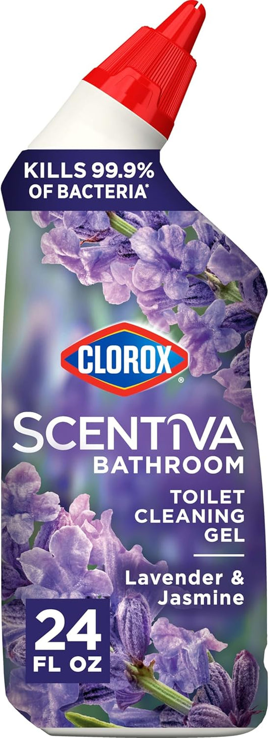 Clorox Scentiva Bathroom Toilet Cleaning Gel, Lavender and Jasmine, 24 Fluid Ounces (Pack of 2)