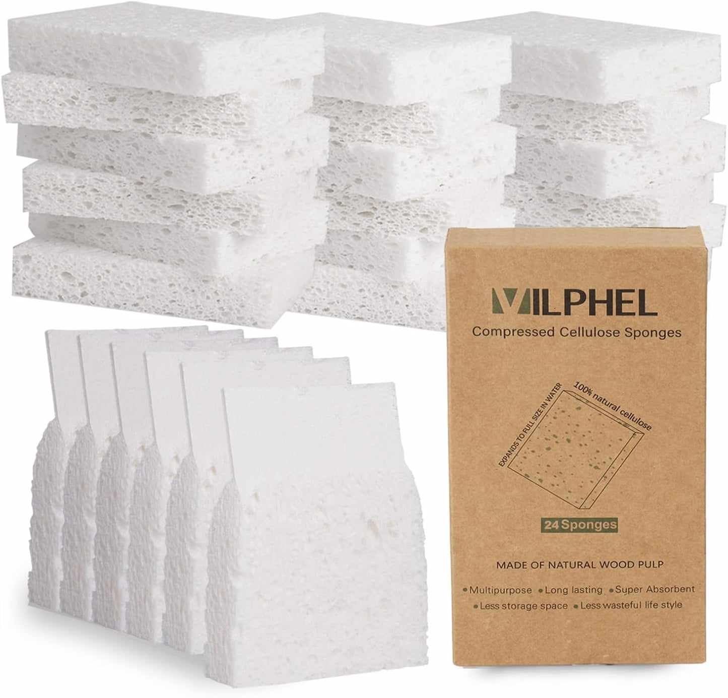 12 Pack Dishwashing Sponges Natural Cellulose Sponges Plant Based Resilient and Reusable Soft Dish Sponges for Washing Dishes DIY Craft Sponge for Fun