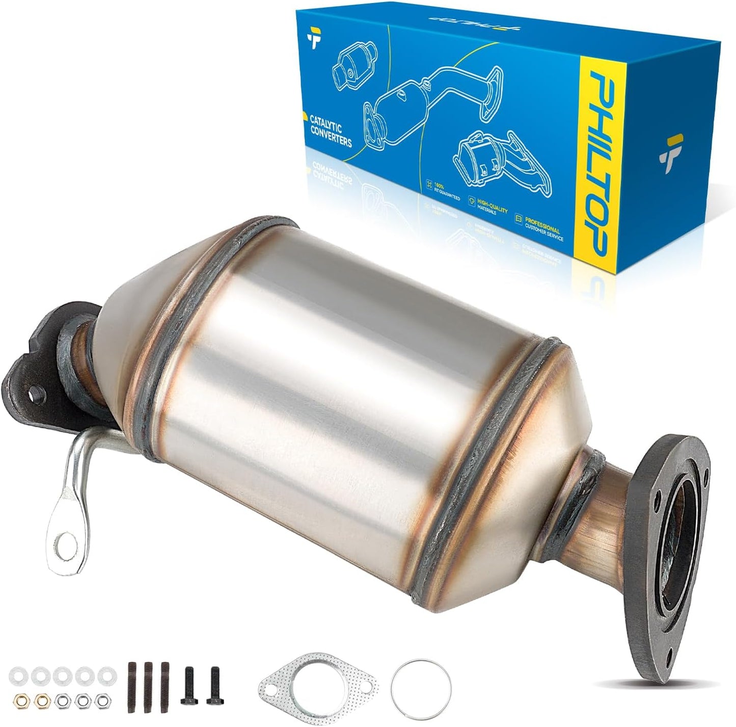 PHILTOP Left and Right Catalytic Converter Replacement For 2005-2010 300 2.7/3.5L V6 RWD, 2006-2010 Charger 2.7/3.5L V6 RWD, 2005-2008 Magnum 2.7/3.5L V6 RWD Replace 55434, 55433 (EPA Compliant) - Colors A