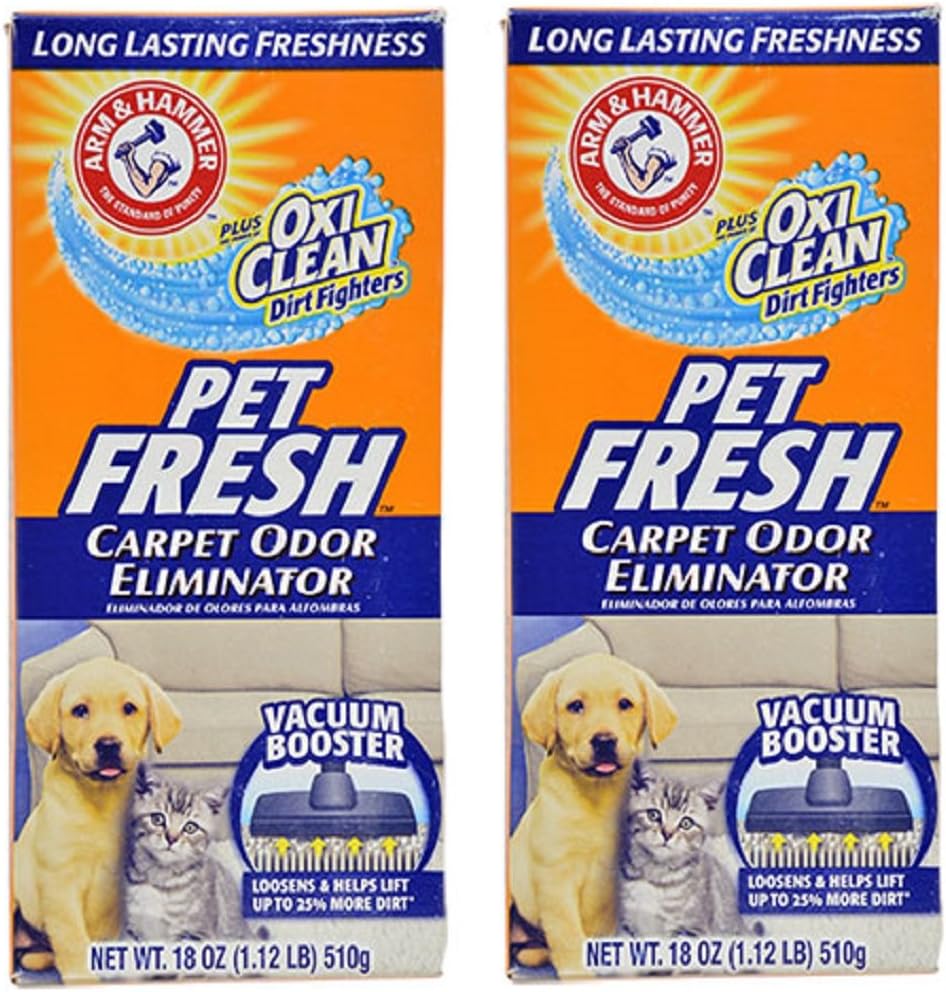 Arm & Hammer Pet Fresh Carpet Odor Eliminator Plus Oxi Clean Dirt Fighters, 18 oz,(PACK OF 2)