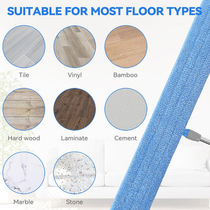 36" Microfiber Pad for Rubbermaid Commercial 36 Inch Mop Head - 6 Pack Replacement Wet & Dry Commercial Reusable Cleaning Mop Refills Fit for Any Microfiber Flat Mop System 36"