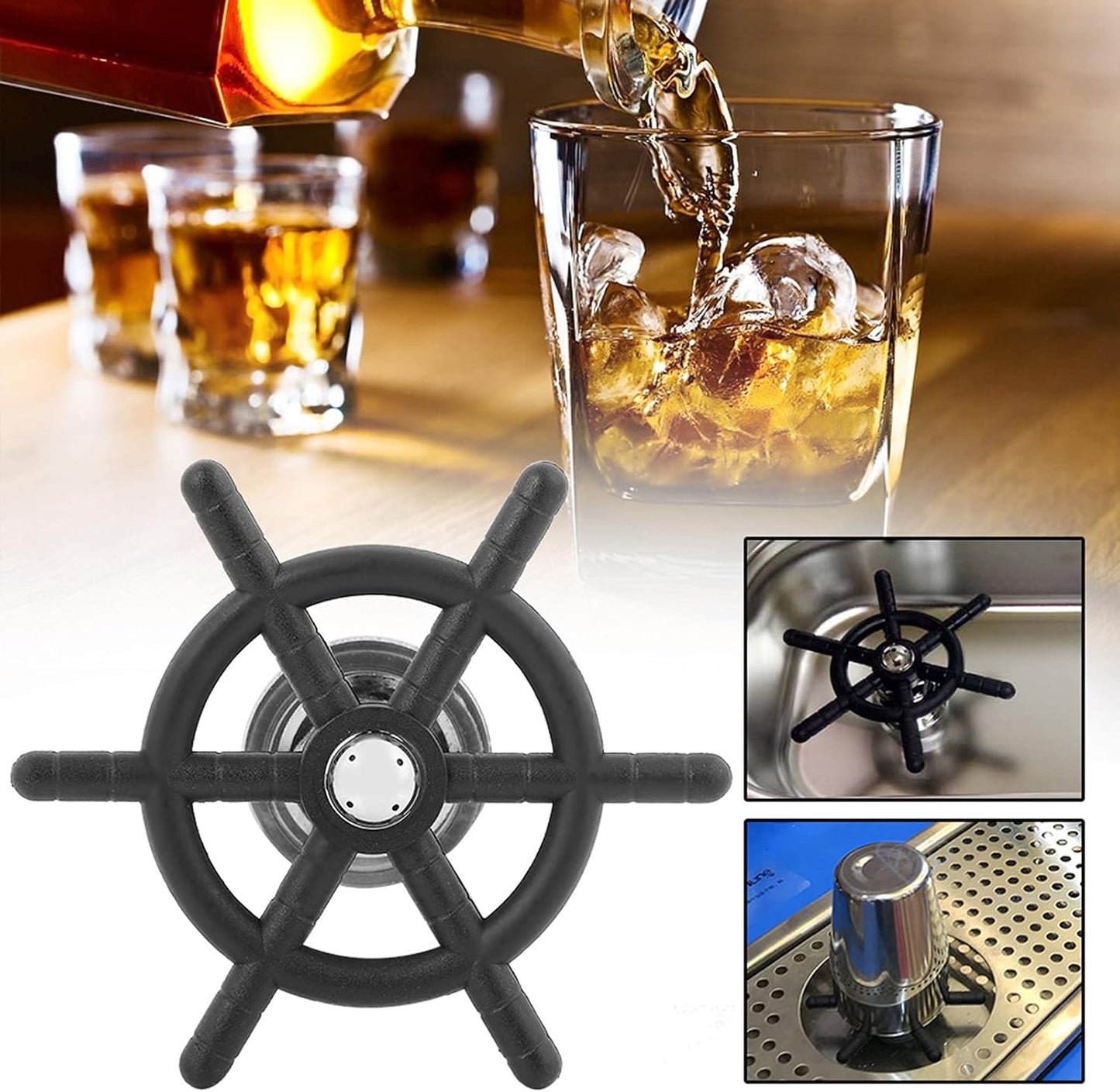 Glass Rinser, Stainless Steel Bottle Washer Faucet Rinser Cup Cleaner Sink Attachment Accessories for Home Bar Beer Glass Coffee Cup
