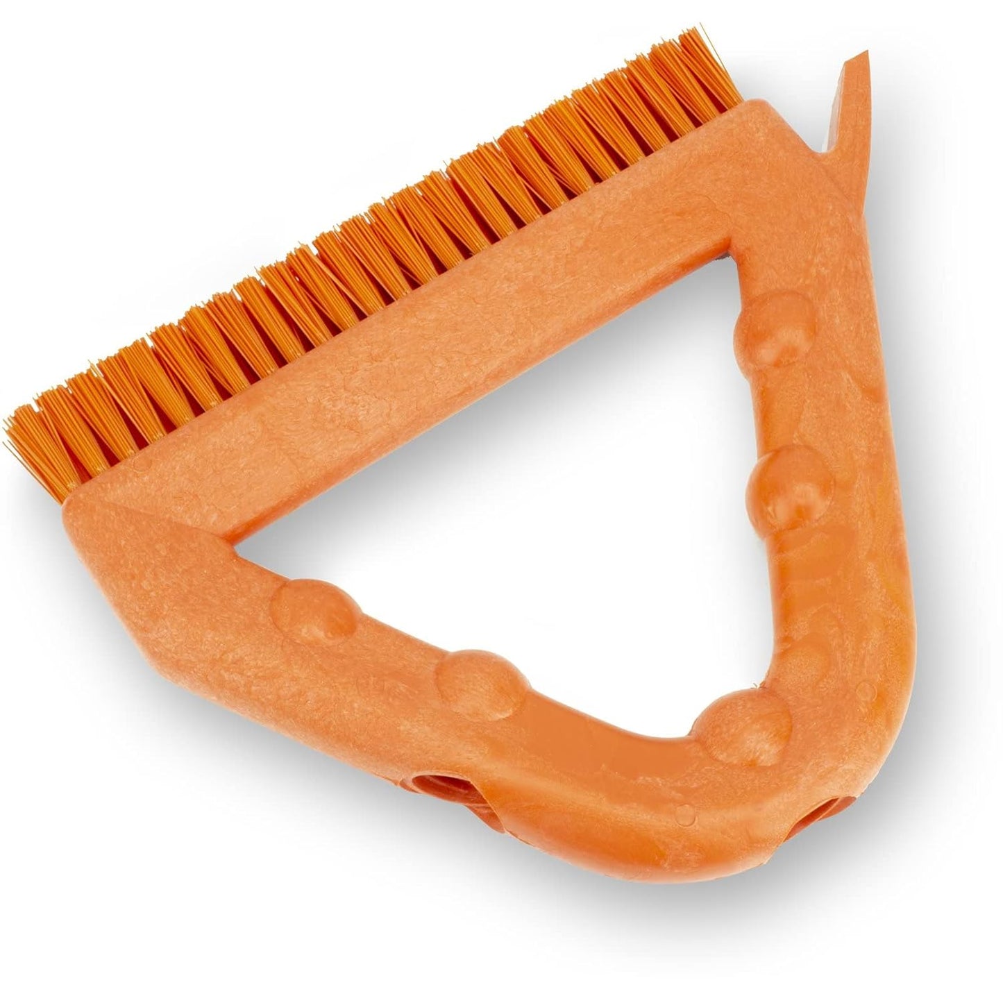 SPARTA Plastic Commercial Grout Brush, Triangle-Shaped Scrub Brush with Scraper and Two Threaded Holes for Attaching Handle (Sold Separately), 9 x 7 x 7 Inches, Gray