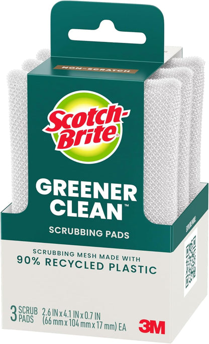 Scotch-Brite Dobie Non-Scratch All-Purpose Scrub Pads, 12 Total Pads (6 Packs of 2), Reusable Scouring Sponges for Kitchen & Bathroom, Safe on Non-Stick Cookware, Yellow