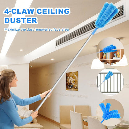 Storystore Ceiling Fan Cleaner Duster - Adjustable Duster with Extension Pole,Dusters for Cleaning Fan Blade, Walls and Cobweb (Blue)