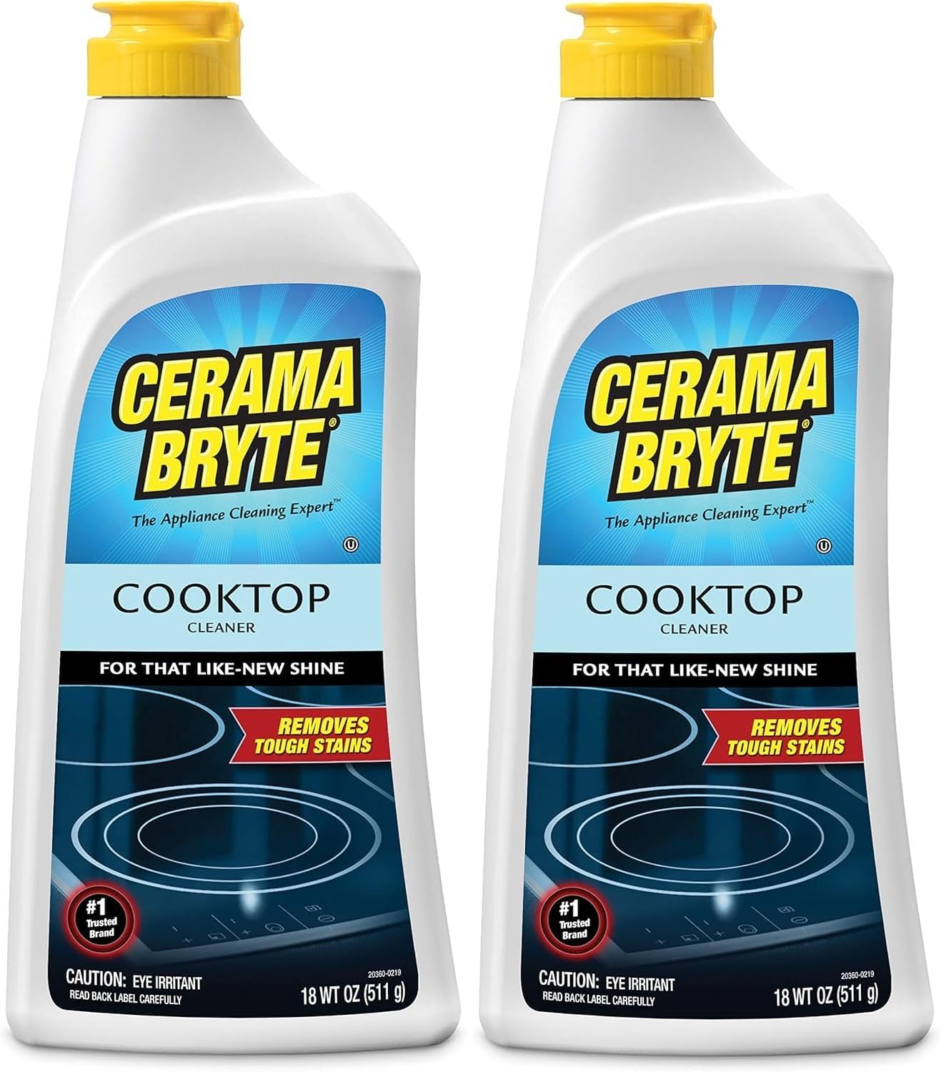 Cerama Bryte Cook Top Cleaner 18 oz 2-Pack & Scraper Pad Bundle