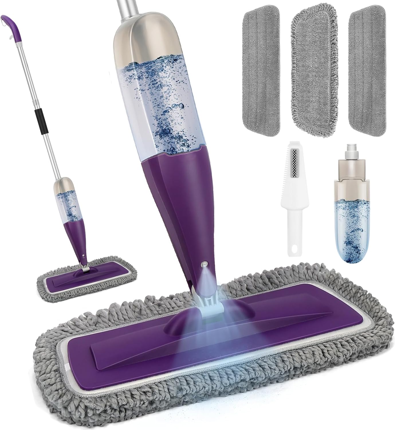 Spray Mop for Floor Cleaning with Washable Pads, Microfiber Wet Mops with 800 ml Refillable Bottle,Reusable Dust Mops with Sprayer for Hardwood Laminate Vinyl Tile Cleaning