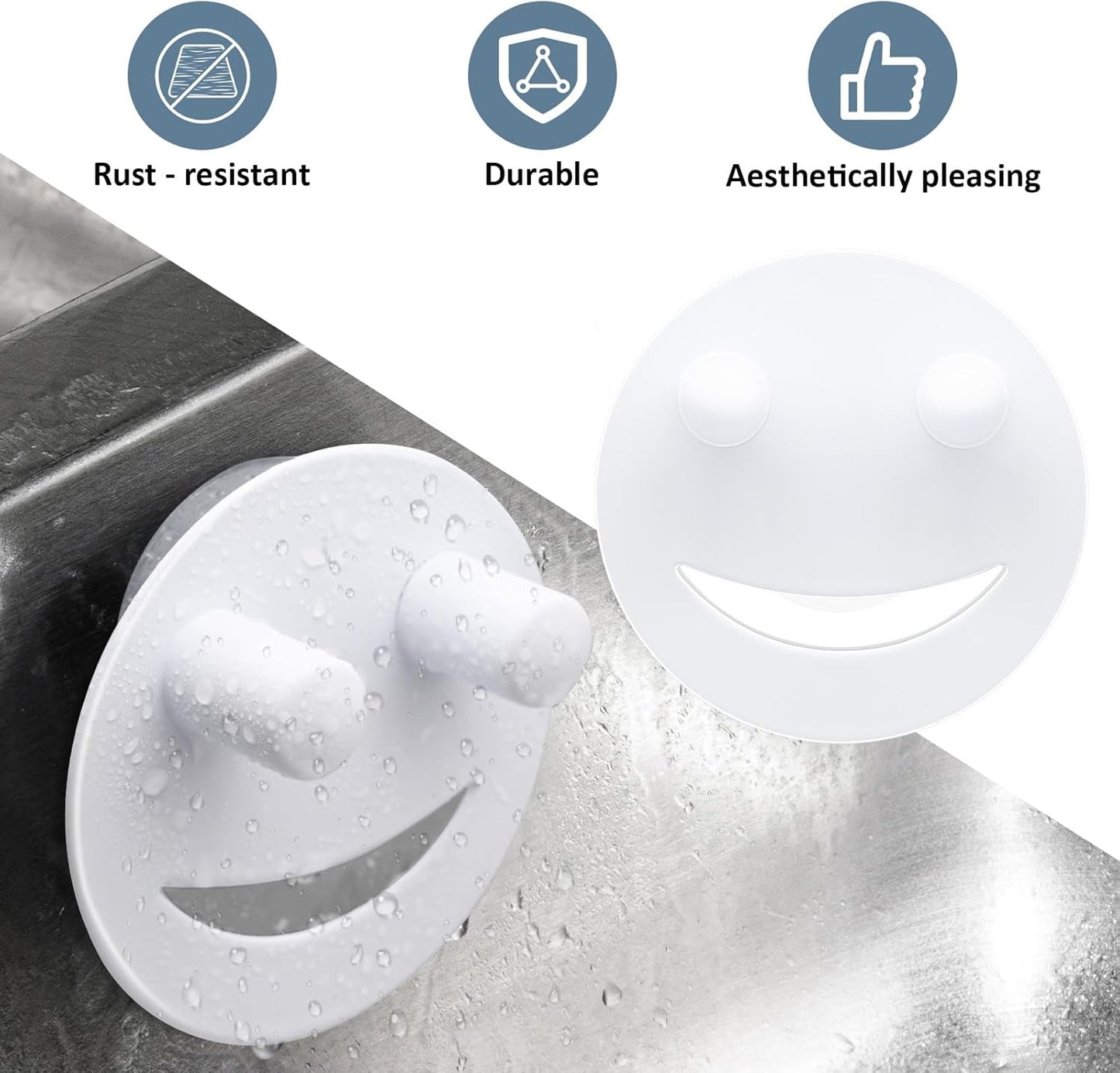 2 Pack Stainless Steel Smiley Face Dish Sponge Holder, Silver Sink Caddy Organizer Storage with Suction Cup for Kitchen, Kitchen Accessories Decor Scrubber-Silver