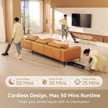 DREAME H12 PRO Vacuum Mop, Wet Dry Vacuum Cleaner for Hard Floor, Vacuum and Mop at The Same Time for Wet & Dry Messes, Auto Self-Cleaning, Edge to Edge Cleaning with Hot Air Drying