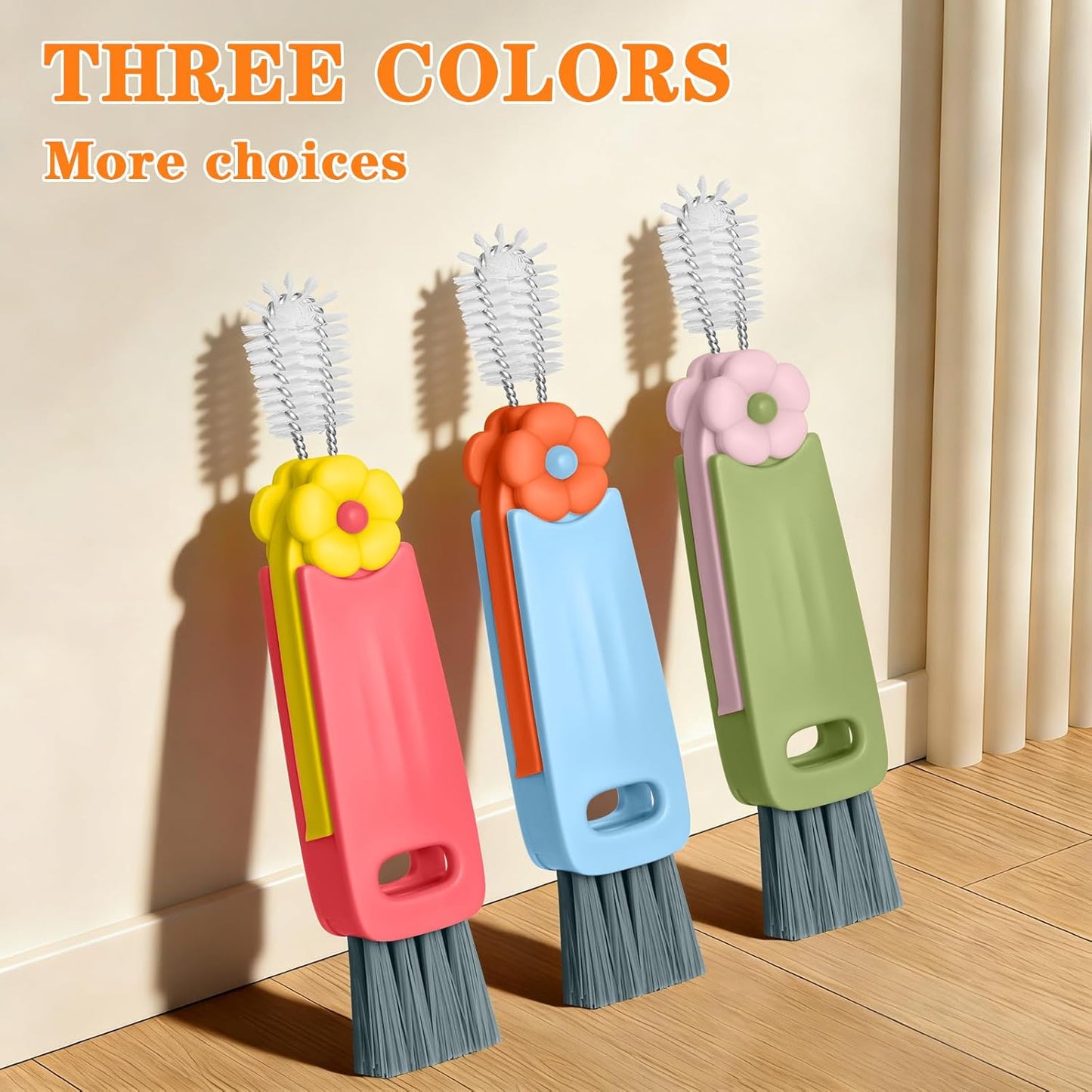 Vanjua 3 in 1 Cup Lid Gap Cleaning Brush Set, Multifunctional Bottle Cleaning Brush, Cup Lid Gap Cleaner, Home Kitchen Crevice Brush Tools (3 Pack)