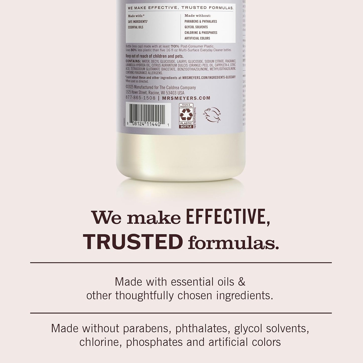MRS. MEYER'S CLEAN DAY Multi-Surface Everyday Concentrate, Lavender Scent, 32 Fl Oz Bottle