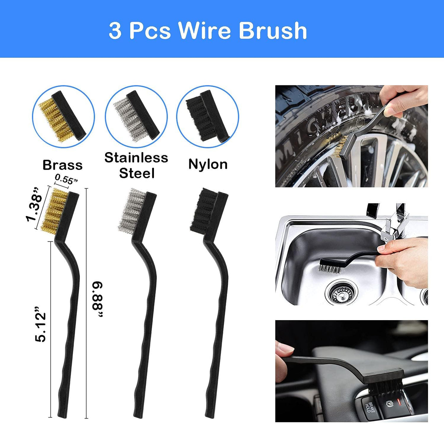 TTRCB 27Pcs Car Detailing Kit, Car Cleaning Kit, Car Detailing Brush Set, Drill Brush Set, Car Detailing Brushes, Car Wash Kit, Car Accessories, Car Cleaning Supplies for Interior, Exterior, Wheels