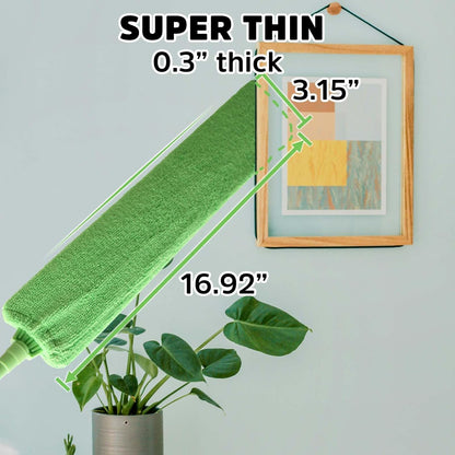 Cobweb Duster with Extension Pole, Bafezoze Ceiling Fan Duster with Long Handle, Spider Web Brush Flat Duster for Under Appliances High Ceilings Outdoor