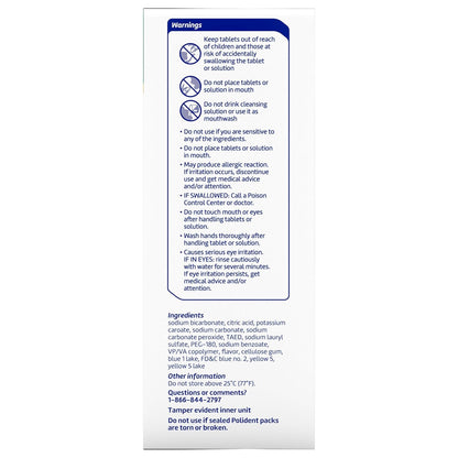 Polident Overnight Whitening Antibacterial Dental Appliance Cleanser Tablets, Mouthguard Cleaning Tablets, 60 Count