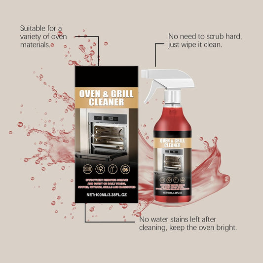 Oven & Grill Cleaner Spray, Heavy Duty Degreaser for Kitchen Appliances, Deep Cleaning Formula for Ovens, Grills, Air Fryers & BBQ Grates, 100ML