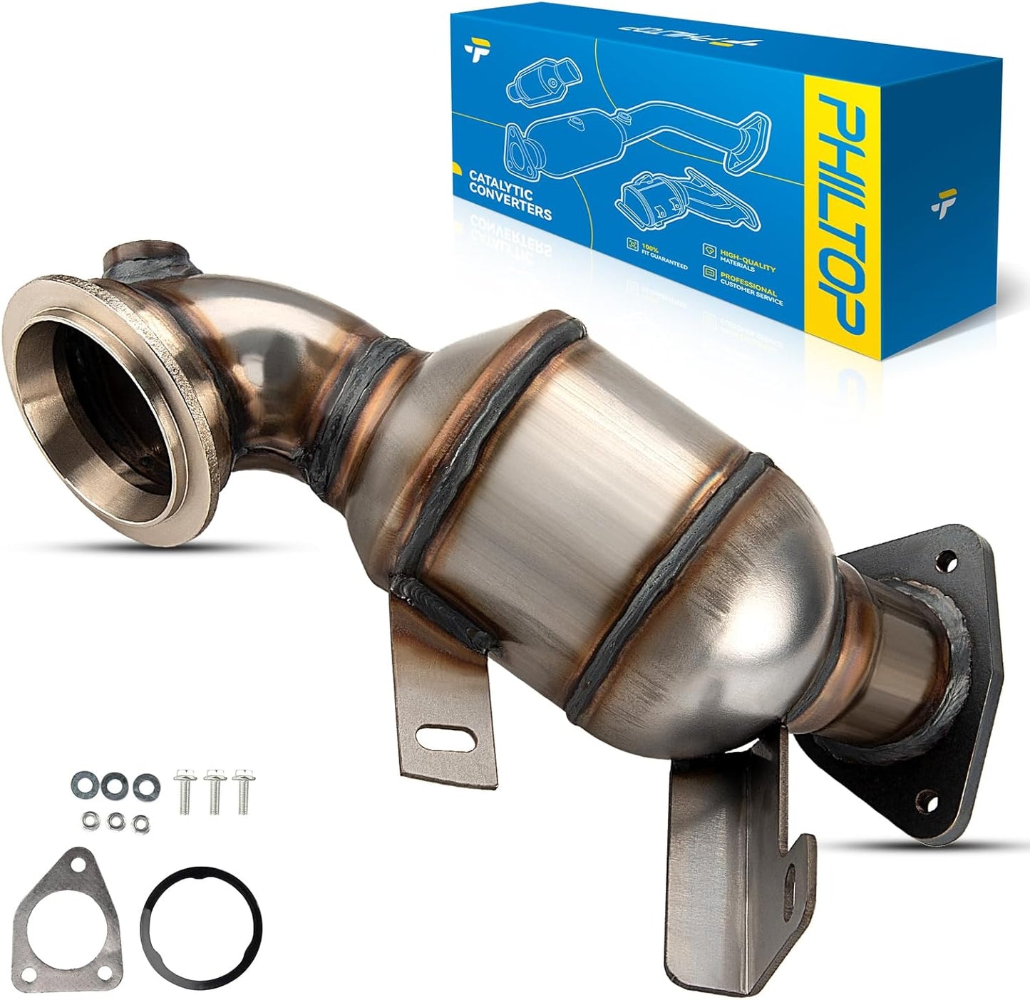 PHILTOP Left and Right Catalytic Converter Replacement For 2005-2010 300 2.7/3.5L V6 RWD, 2006-2010 Charger 2.7/3.5L V6 RWD, 2005-2008 Magnum 2.7/3.5L V6 RWD Replace 55434, 55433 (EPA Compliant) - Colors B