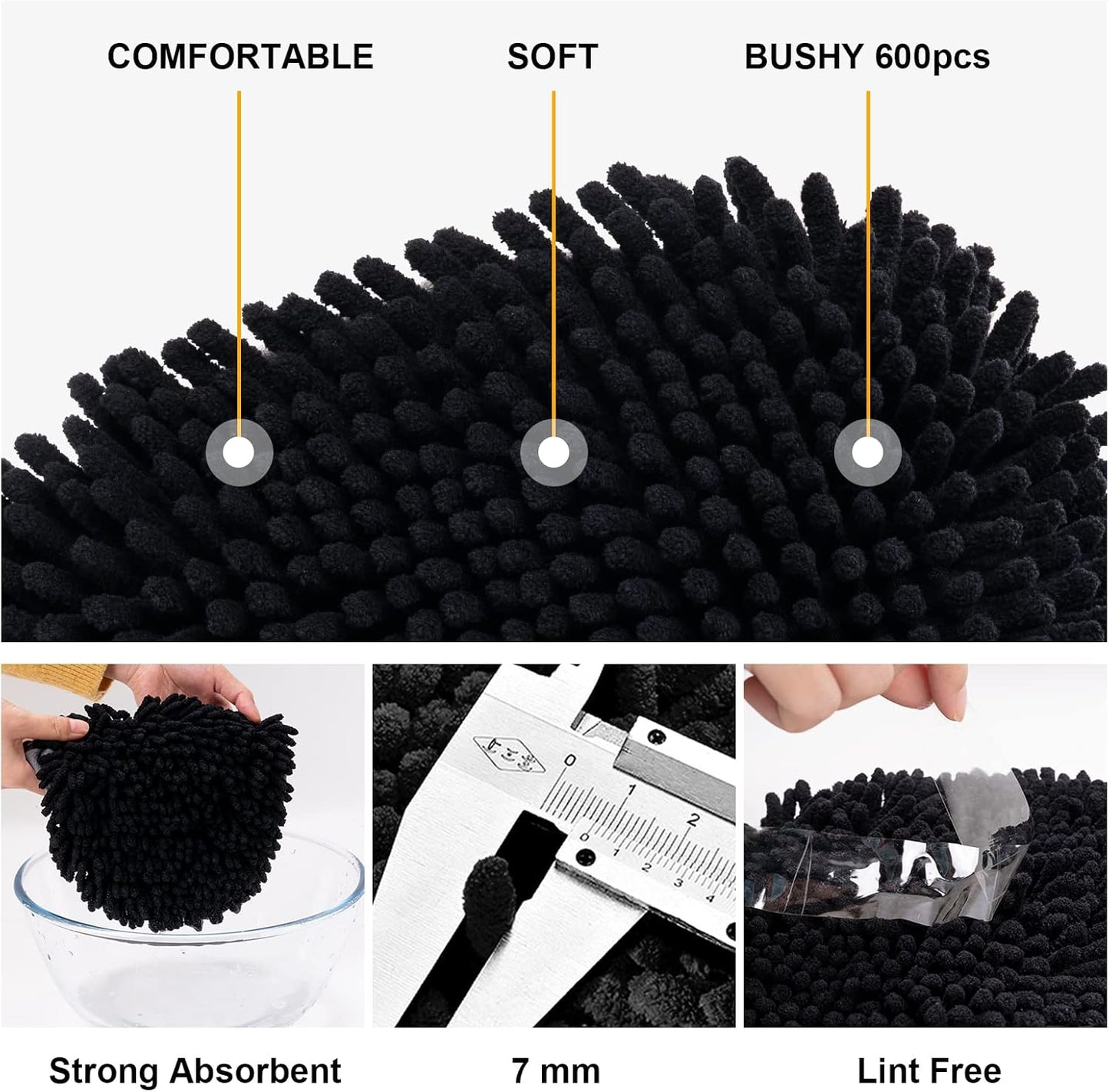 Ordenado 62" Car Wash Brush Kit Mitt Mop Sponge with Long Handle Chenille Microfiber Car Cleaning Brush Kit Supplies Car Washing Mop Kit Car Care Kit of Scratch-Free Replacement Head for Car RV Truck