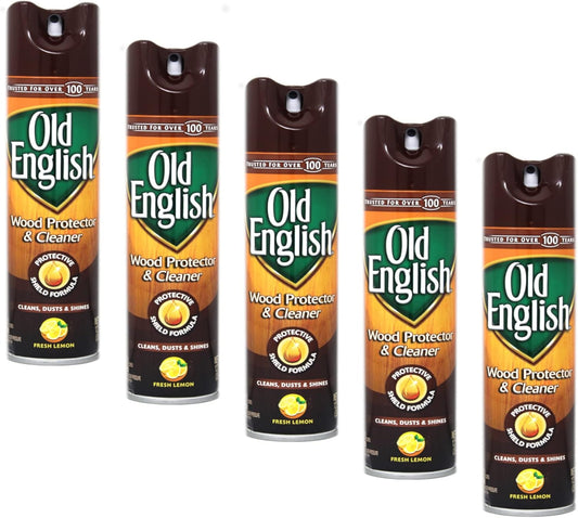 Old English Furniture Polish Spray, Lemon 12.50 oz (Pack of 5)