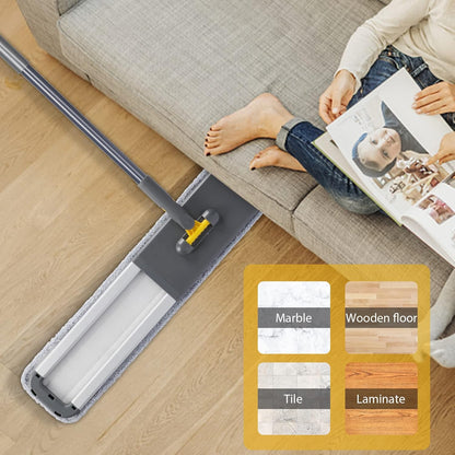 42" Commercial Dust Mop for Floor Cleaning, MASTERTOP Large Flat Mop with Long Handle, Sweeping Broom with 2 Different Mops Pads, Industrial Mop for Hardwood, Tile, Gym, Office, Mall, Warehouse