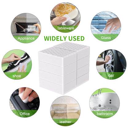 Magic Erasers Sponge, 100 Pack Extra Premium Melamine Sponge Foam Cleaning Pads in Bulk, Non-Scratch Scrub Sponge, Household Cleaning Kitchen Dish Sponges (White)