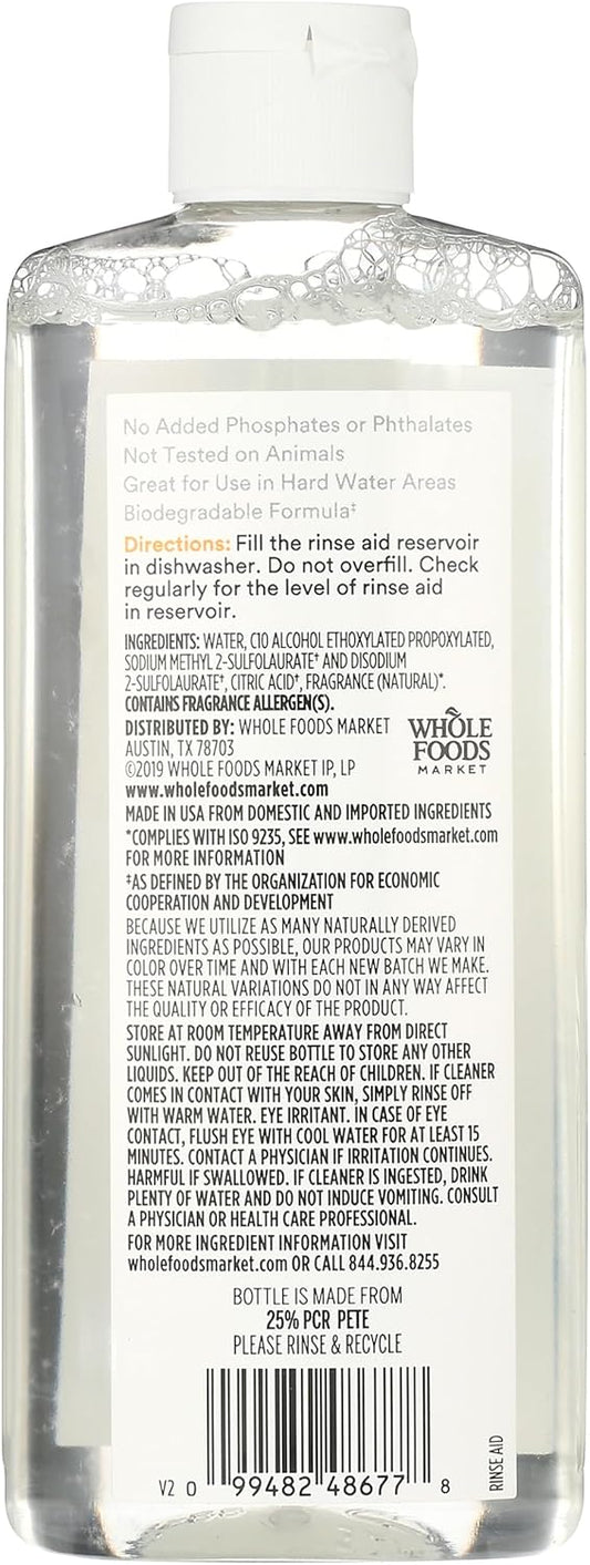 365 by Whole Foods Market, Rinse Aid for Automatic Dishwashers, Wild Orange Scent, 8 Fl Oz