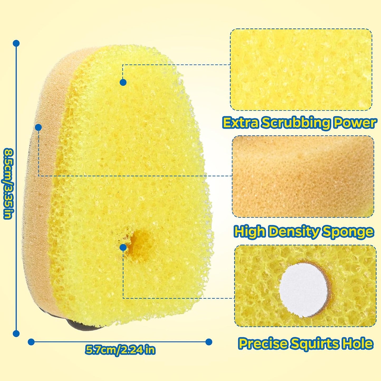 Sponge Dishwand Brush Refills for Scotch-Brite Dishwand - 10 Pack Dish Soap Non-Scratch Brush Refills for Nonstick Pots and Pans, Glass & Tubs (Pink)