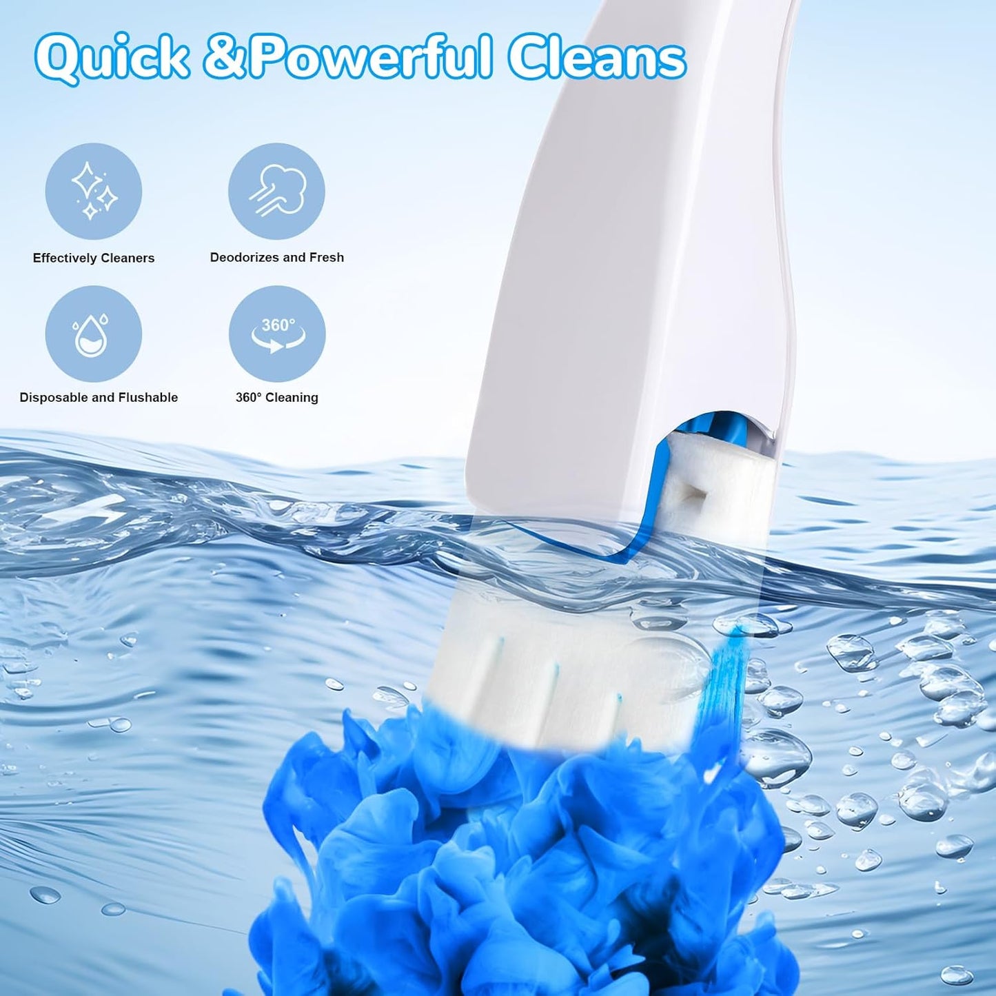 Effacera 36 Refills Disposable Toilet Bowl Paper Bulk Toilet Fresh Flushable Refills for Bathroom Brush Accessories Supplies Starter Kit (Ocean Scent)