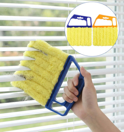 2 Pcs Blind Duster for Wood Blinds, 7-Finger Blind Cleaner Duster Tool, Microfiber Washable Blinds Cleaner Tool for Window & Air Conditioner, Reusable Dusting Brush
