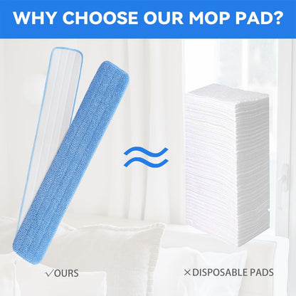 36" Microfiber Pad for Rubbermaid Commercial 36 Inch Mop Head - 6 Pack Replacement Wet & Dry Commercial Reusable Cleaning Mop Refills Fit for Any Microfiber Flat Mop System 36"