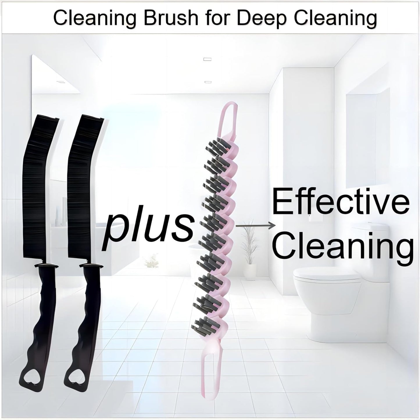 Crevice Cleaning Brush Hard Bristle Grout Brush Scrub Brush Toilet Brush Cleaning Tools Cleaning Supplies for Household Use Bathroom Kitchen 3 Pcs (Black&Blue)