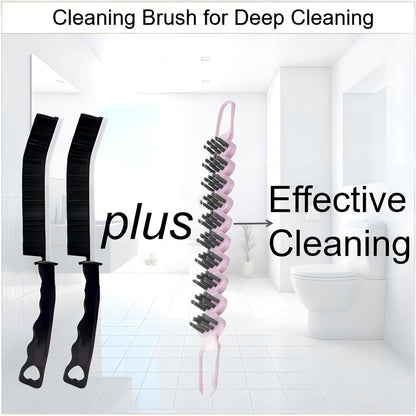 Crevice Cleaning Brush Hard Bristle Grout Brush Scrub Brush Toilet Brush Cleaning Tools Cleaning Supplies for Household Use Bathroom Kitchen 3 Pcs (Black&Blue)