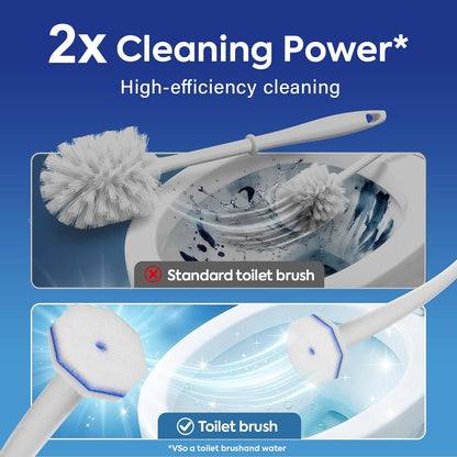 50 Pcs Disposable Toilet Cleaner Refill Pads, Universal Toilet Bowl Brush Replacement Heads, Durable Deep Cleaning Refills, Fresh Scent Bathroom Cleaning Supplies